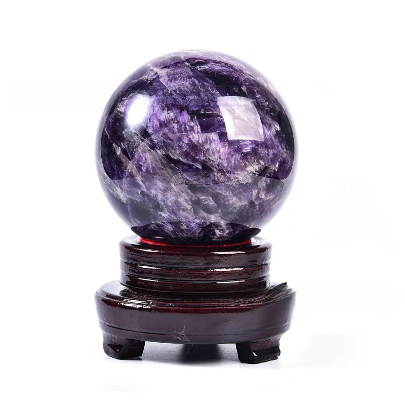 Polished Amethyst Crystal Ball Decor