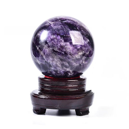 Polished Amethyst Crystal Ball Decor