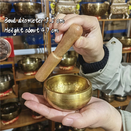 Tibetan Copper Singing Bowl with Sanskrit Engravings