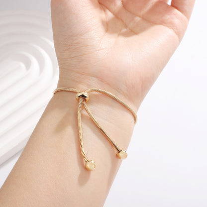 Adjustable Copper Geometric Bead Bracelet