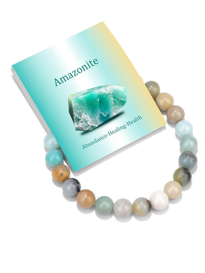 8mm Natural Stone Elastic Crystal Bracelet Set