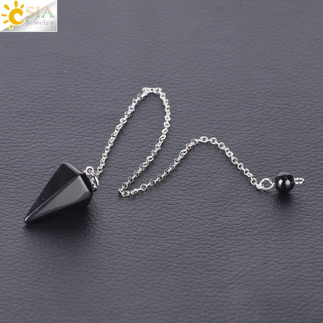 Natural Stone Hexagonal Reiki Pendulum