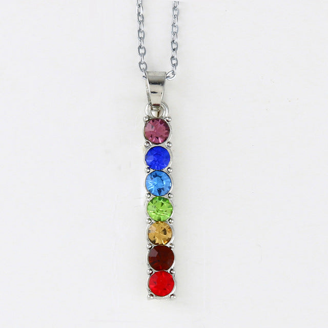7 Chakra Crystal Healing Point Pendant Necklace