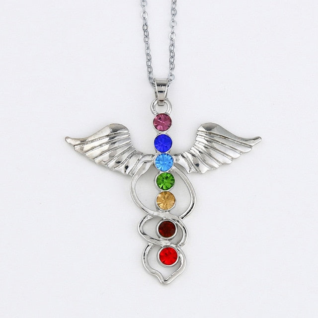 7 Chakra Crystal Healing Point Pendant Necklace
