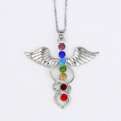 7 Chakra Crystal Healing Point Pendant Necklace