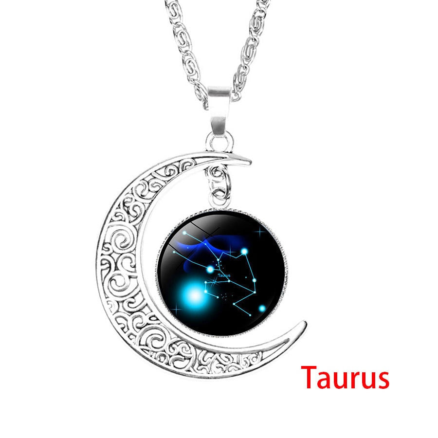 Galaxy Constellation Zodiac Pendant Necklace