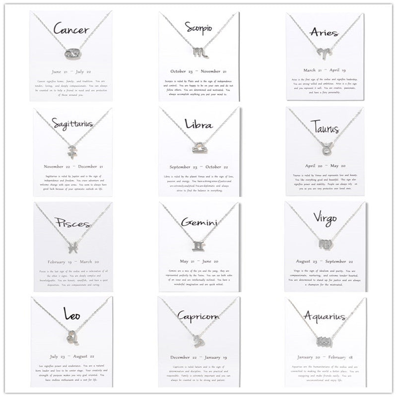 Zodiac Constellation Pendant Necklace