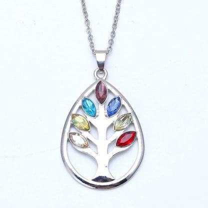 7 Chakra Crystal Healing Point Pendant Necklace