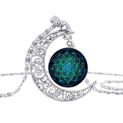 Flower of Life Glass Dome Pendant Necklace