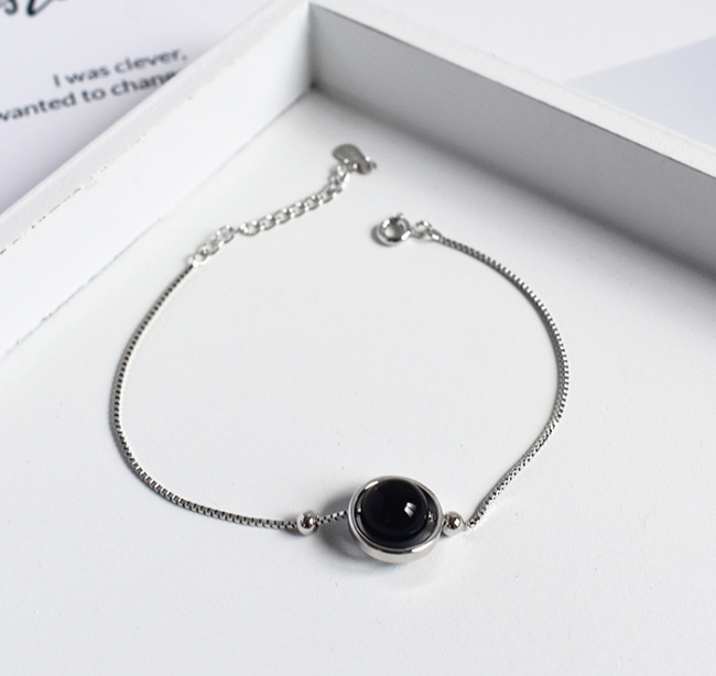 S925 Sterling Silver Crystal Bead Bracelet