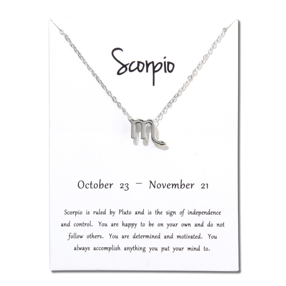 Zodiac Constellation Pendant Necklace