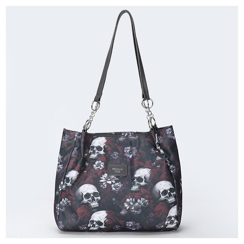 Gothic Skull PU Tote Bag