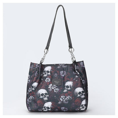 Gothic Skull PU Tote Bag