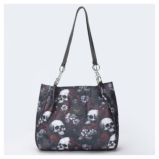 Gothic Skull PU Tote Bag