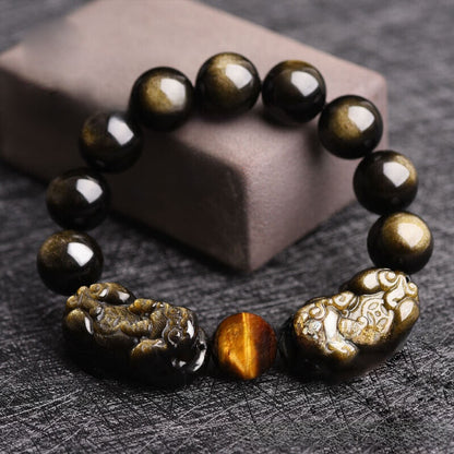 Natural Obsidian Pixiu Bracelet