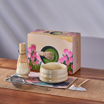 Crystalline Glaze Ceramic Matcha Set — 7 Piece