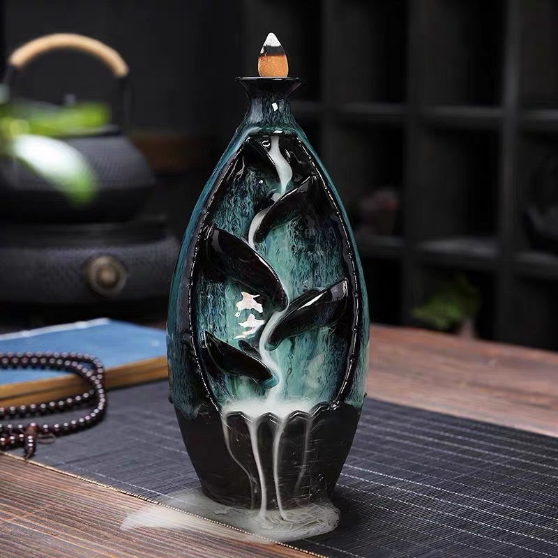 Backflow Incense Burner — Kiln Glaze Ceramic