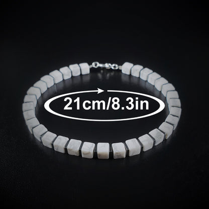 Square Natural Stone Bracelet Handmade Unisex Jewelry