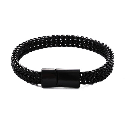 Geometric Double-Sided Stainless Steel Bracelet