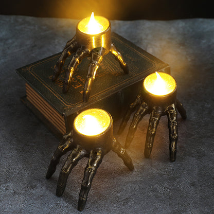 Halloween Skull & Ghost Hand Candle Light