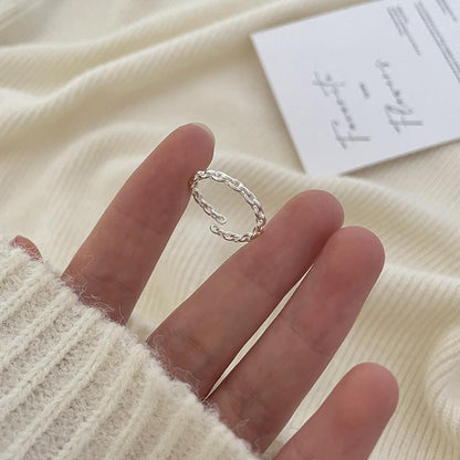 Geometric 925 Sterling Silver Adjustable Ring