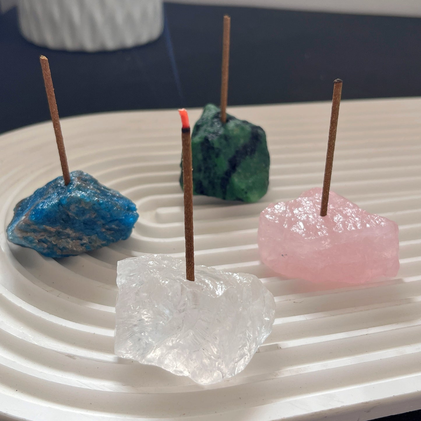 Natural Crystal Incense Holder