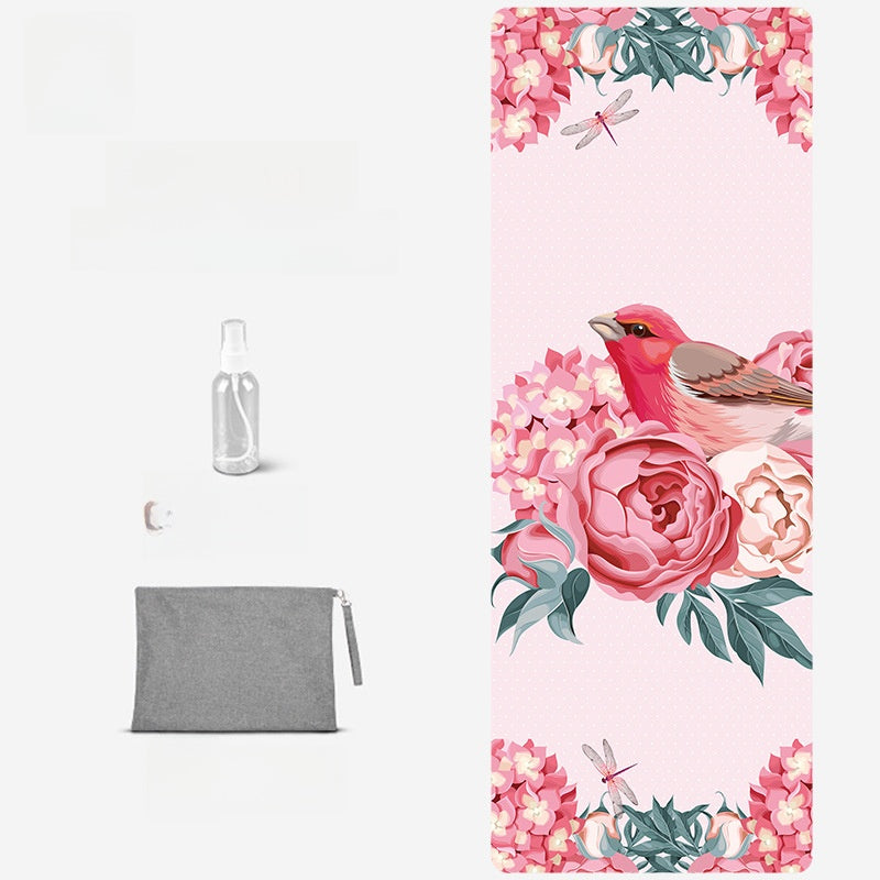 Foldable Suede Yoga Mat — Natural Rubber Base