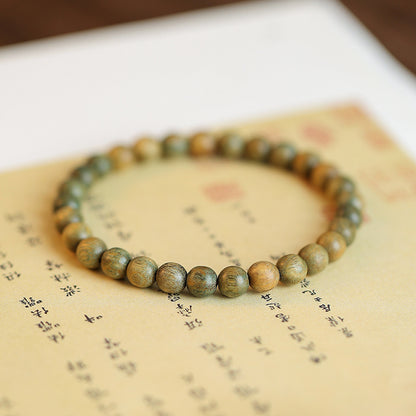 Original Old Material Green Sandalwood Buddha Beads Bracelet