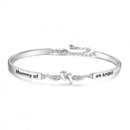 Angel Wings Footprint Charm Bracelet
