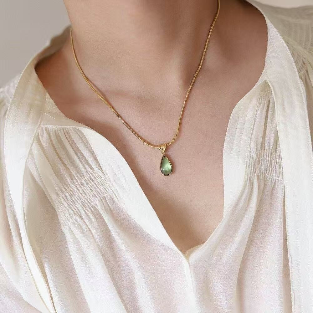 Mermaid’s Tears Water Drop Necklace — Titanium Steel
