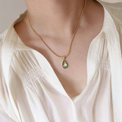 Mermaid’s Tears Water Drop Necklace — Titanium Steel