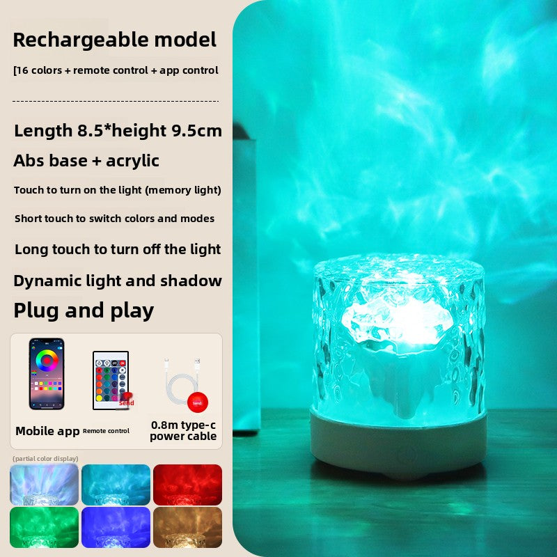 Water Ripple & Aurora Projection Night Light