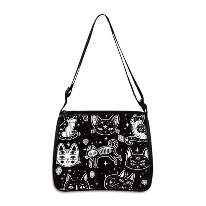 Gothic Print Polyester Underarm Shoulder Bag