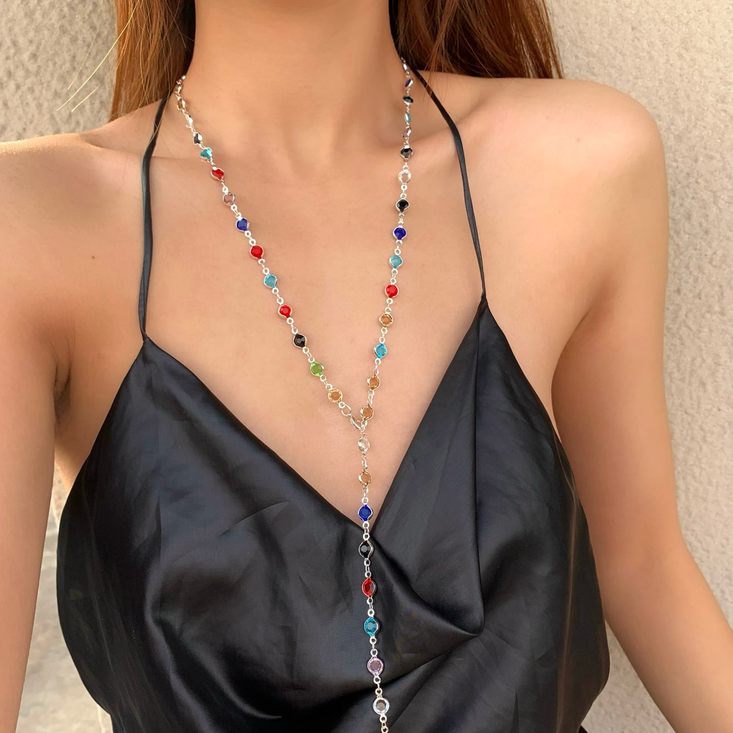 Colorful Polka Dot Long Necklace Bracelet