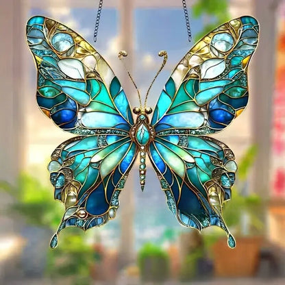 Butterfly Bird Stained Glass Sun Catcher Home Decoration