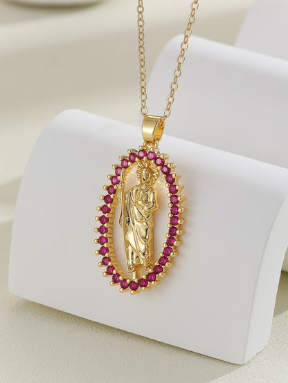 Virgin Mary Zircon Pendant Necklace | Gold & Silver | 25 Styles