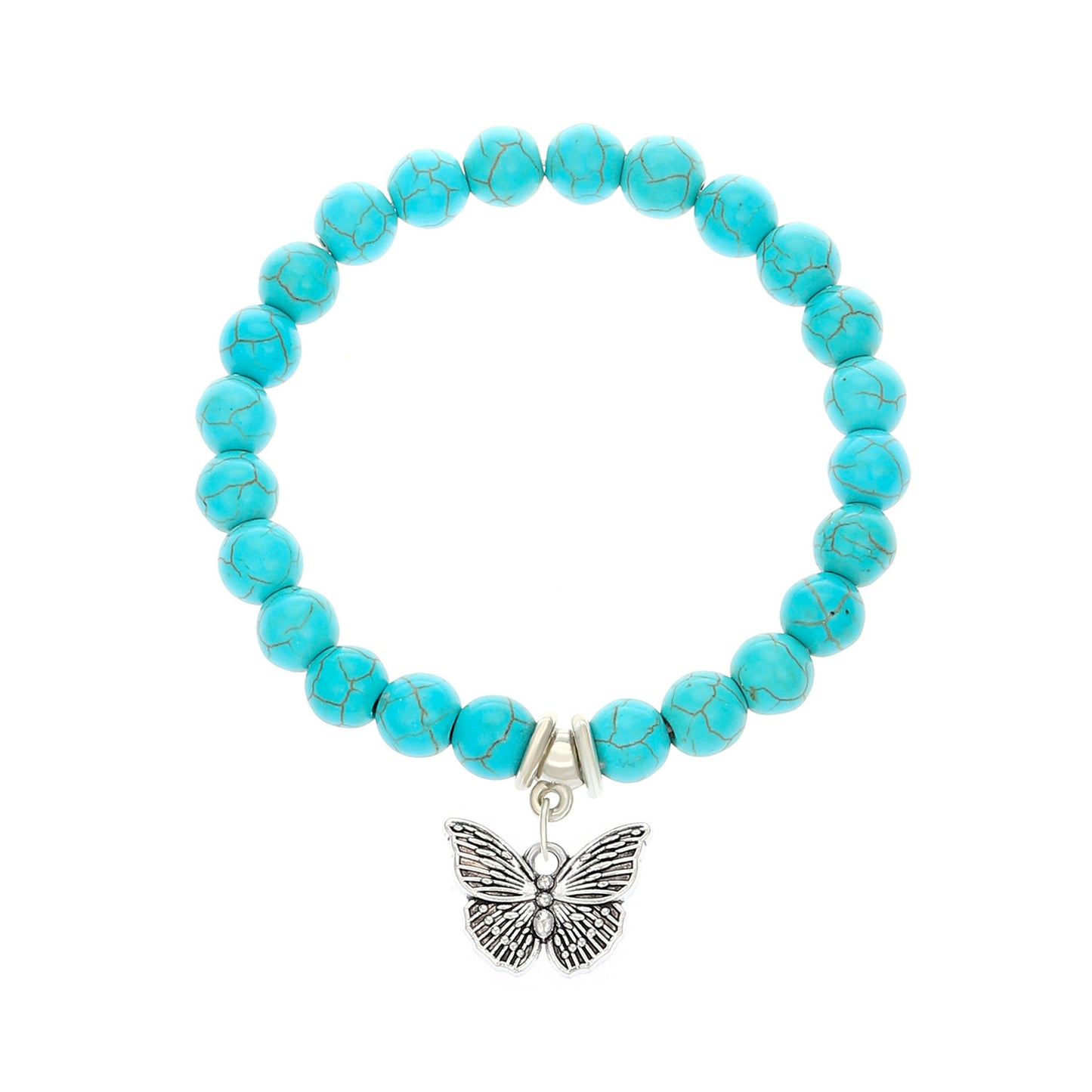Vintage Alloy Bracelet with Butterfly and Turtle Designs