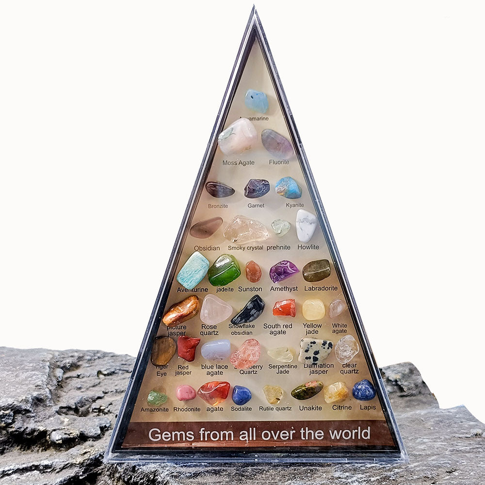36-Piece Natural Crystal Mineral Specimen Collection Box