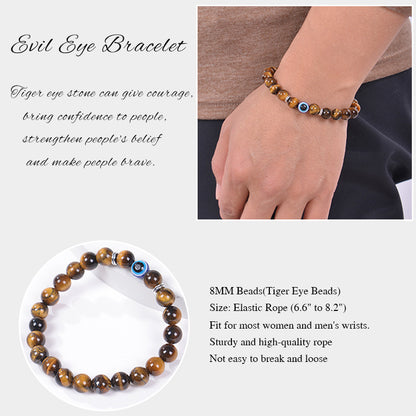 Evil Eye Tiger Eye Stone Bracelet