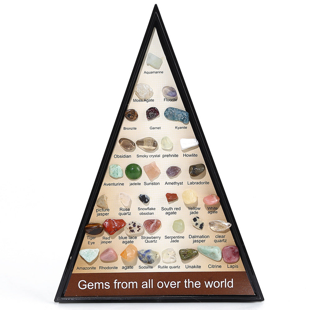 36-Piece Natural Crystal Mineral Specimen Collection Box
