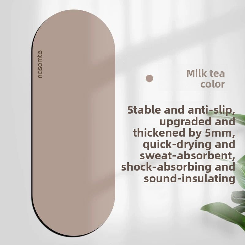 Oval Yoga Mat — 8mm Thick, Non-Slip Rubber Base