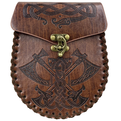 Medieval Viking Style Adjustable Waist Bag with Coin Purse