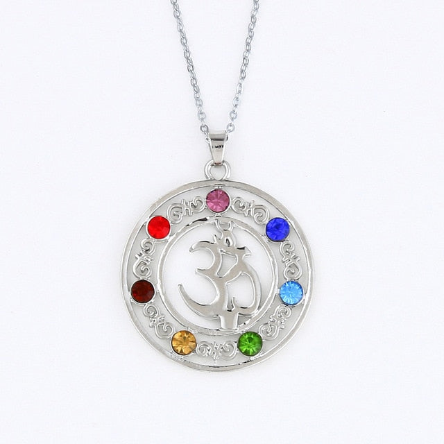 7 Chakra Crystal Healing Point Pendant Necklace