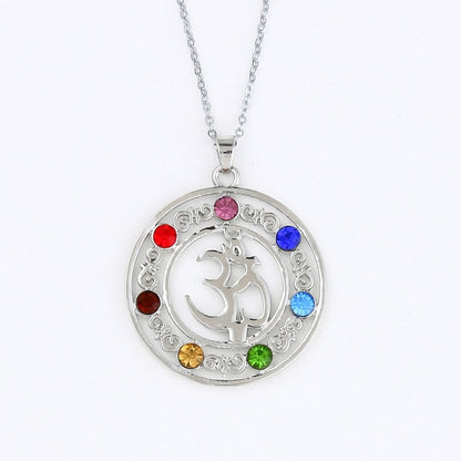 7 Chakra Crystal Healing Point Pendant Necklace