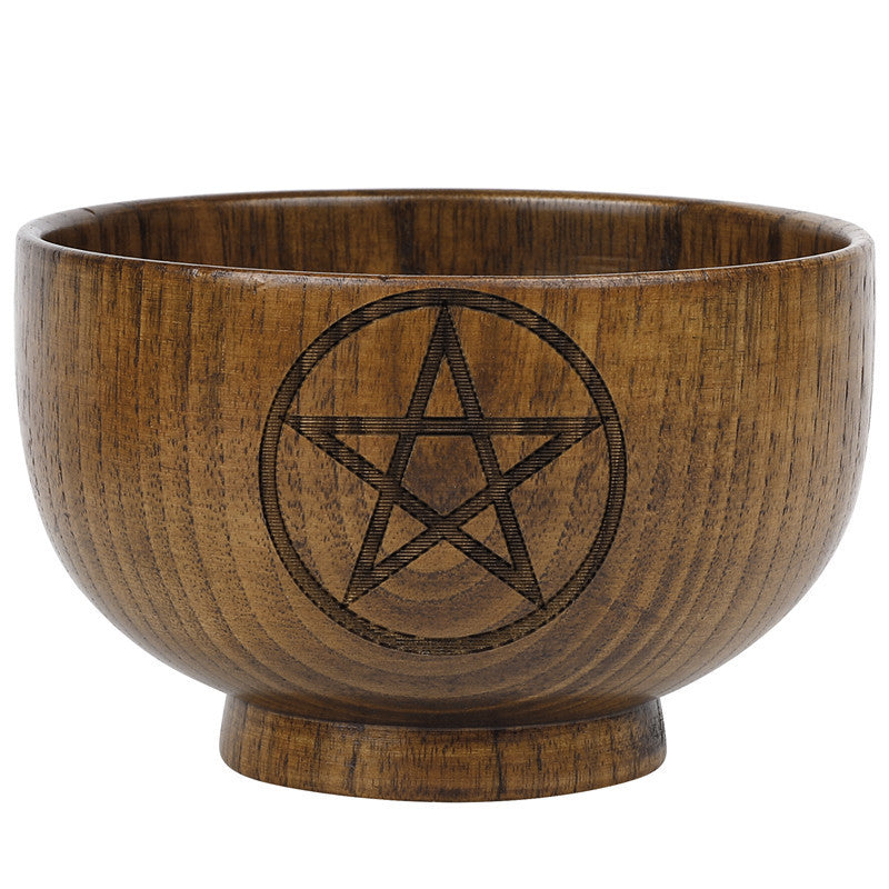 Engraved Wooden Altar Bowl