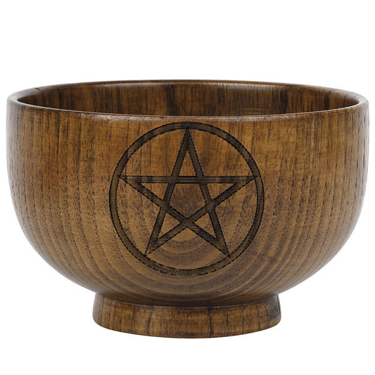 Engraved Wooden Altar Bowl