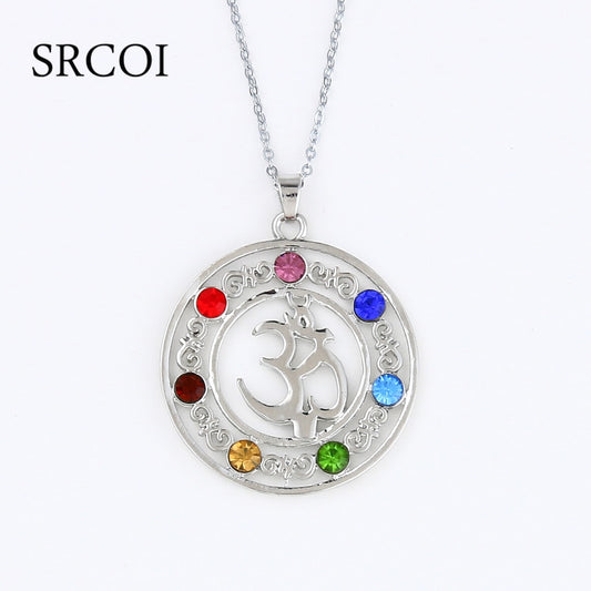 7 Chakra Crystal Healing Point Pendant Necklace