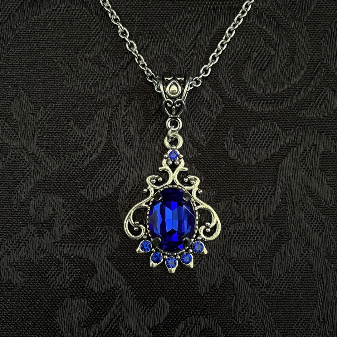 Victorian Filigree Gemstone Drop Necklace