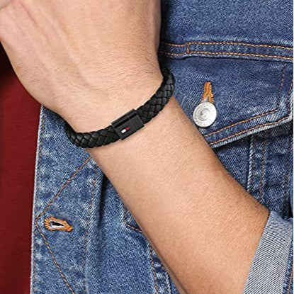Stainless Steel Leather Bracelet for Men