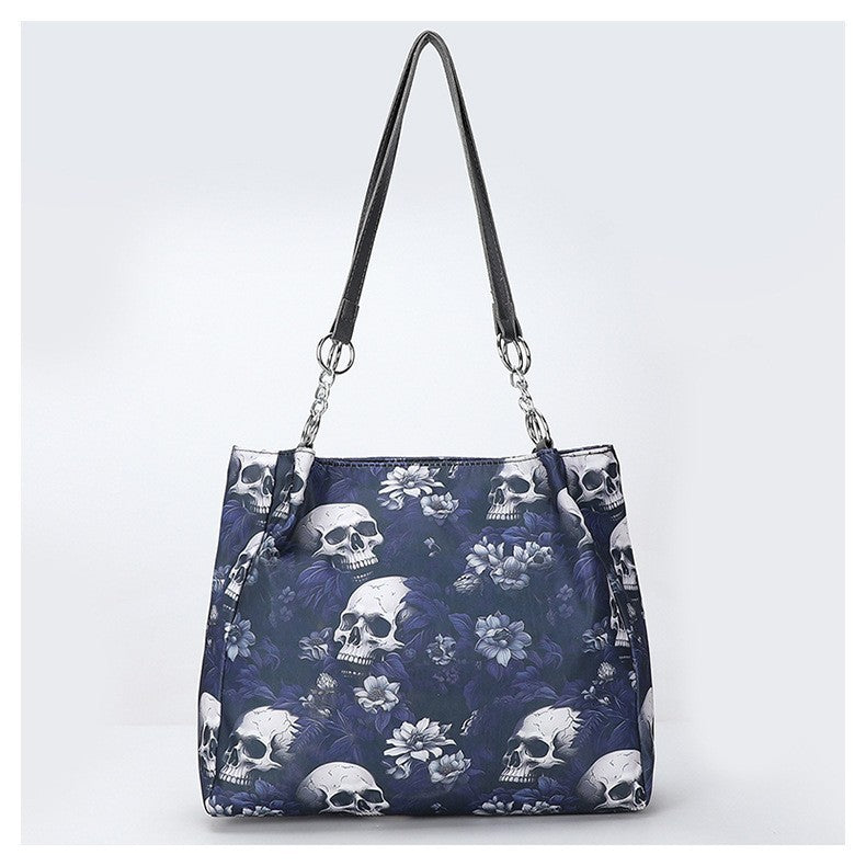 Gothic Skull PU Tote Bag